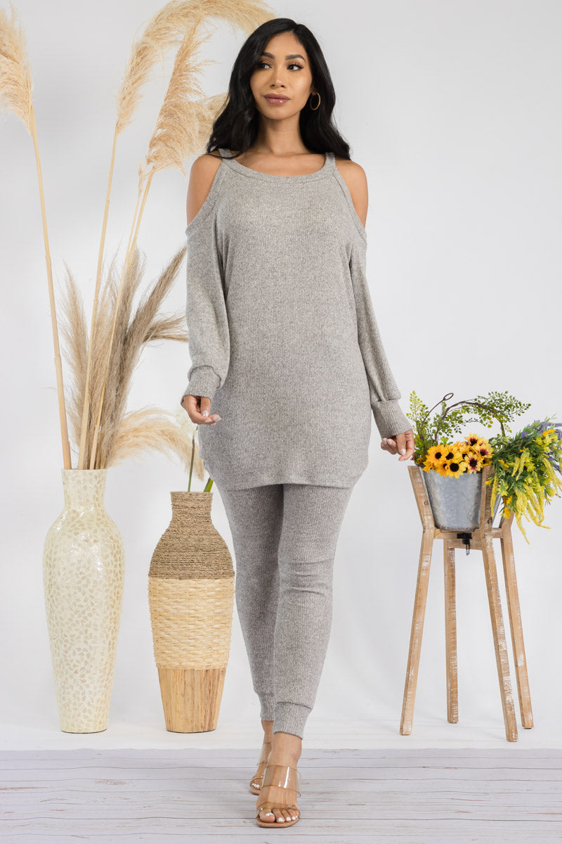 HH669X-SOLID - 2 PC TOP AND JOGGER SET