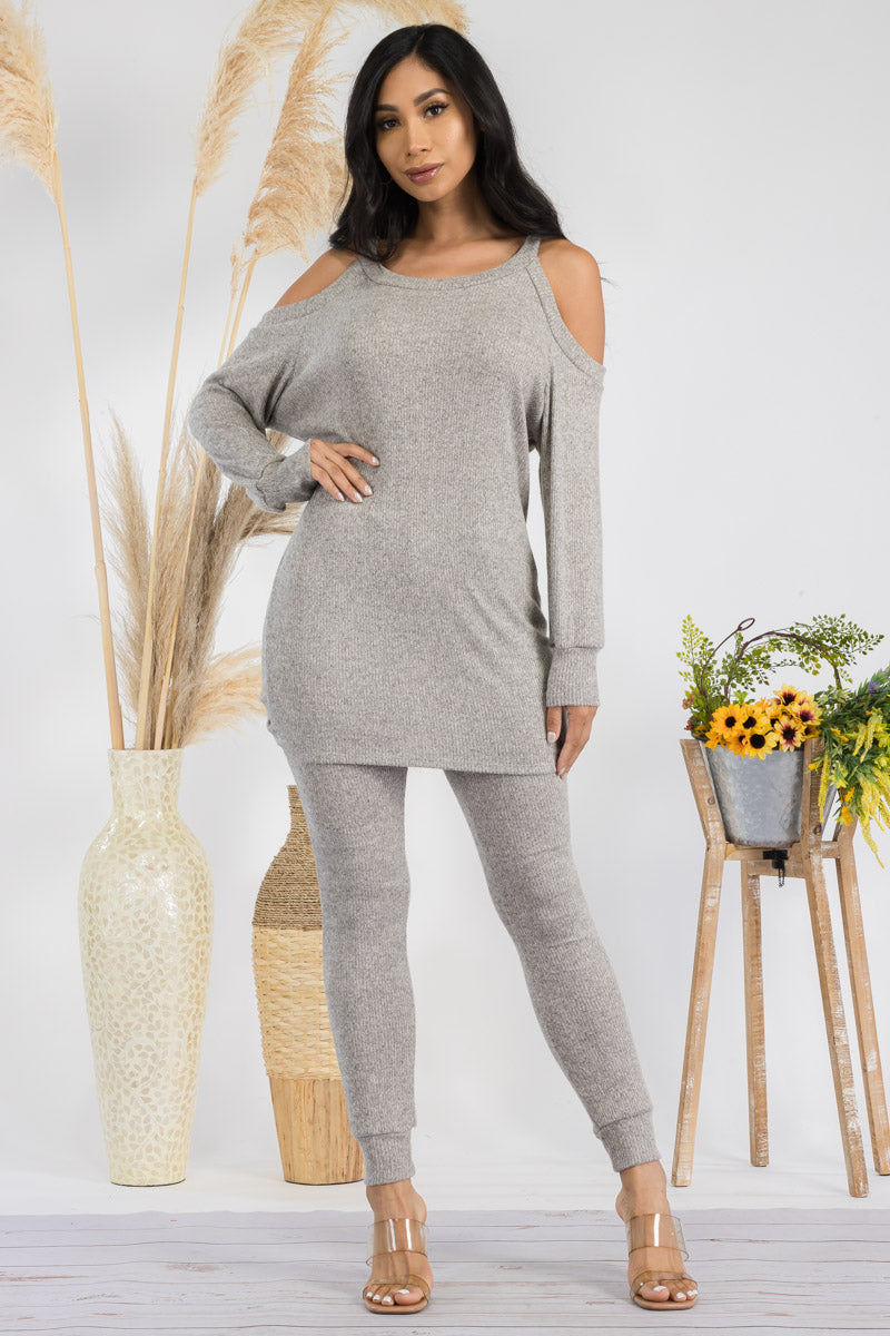 HH669R1-SOLID - 2 PC TOP AND JOGGER SET