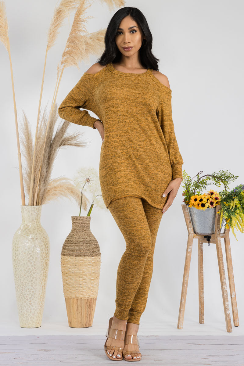 HH669R1-SOLID - 2 PC TOP AND JOGGER SET