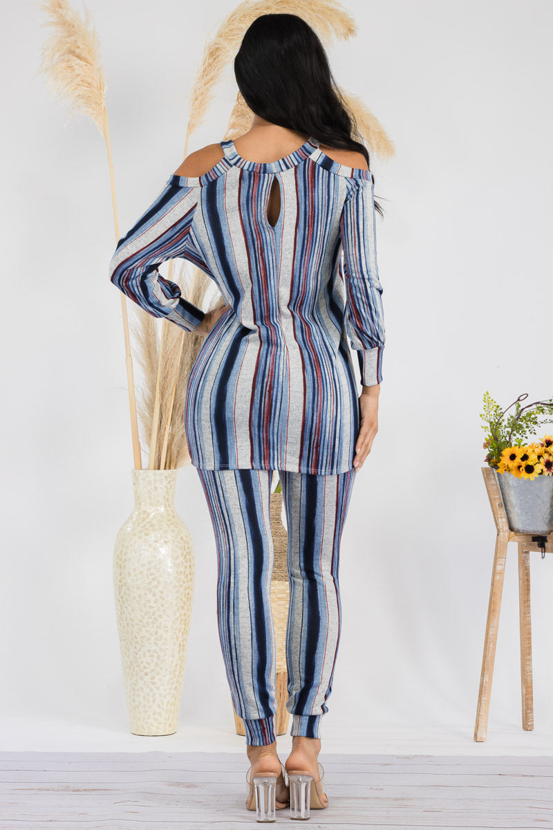 HH669R1-STRIPES - 2 PC TOP AND JOGGER SET