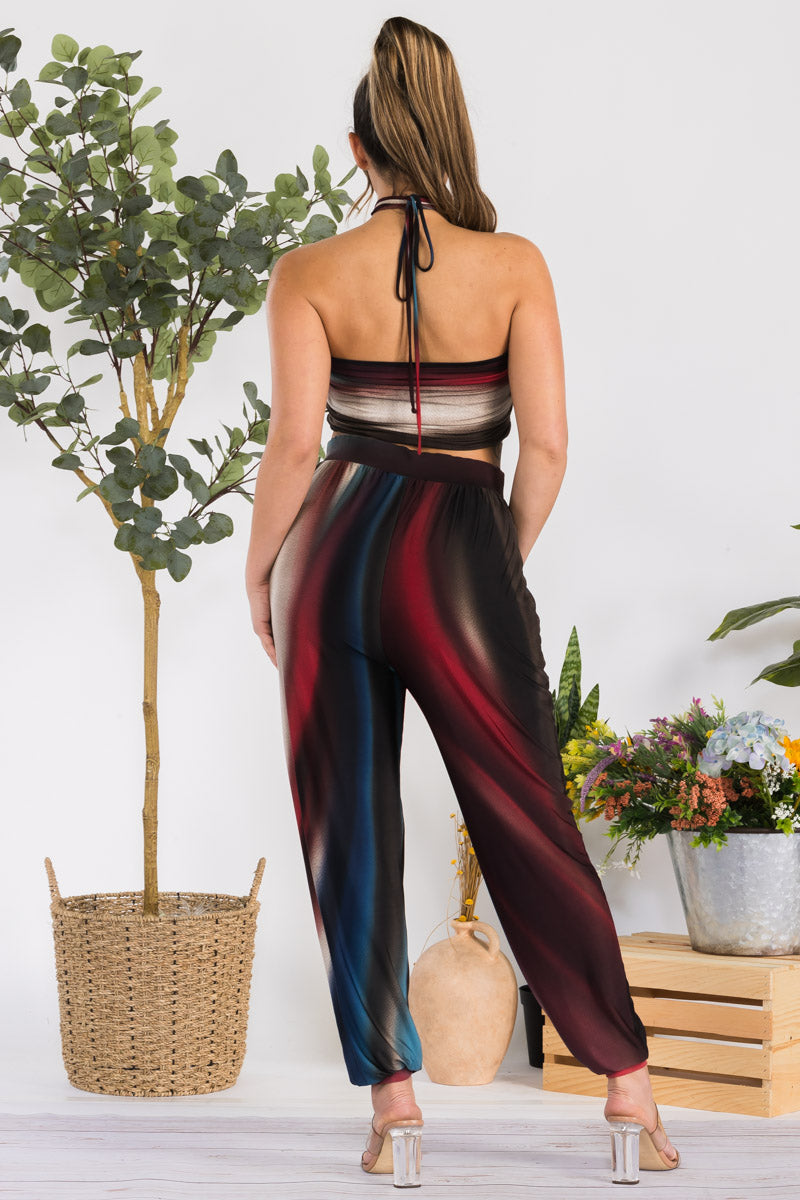 2403 - 2PC CROP TOP AND PANT SET