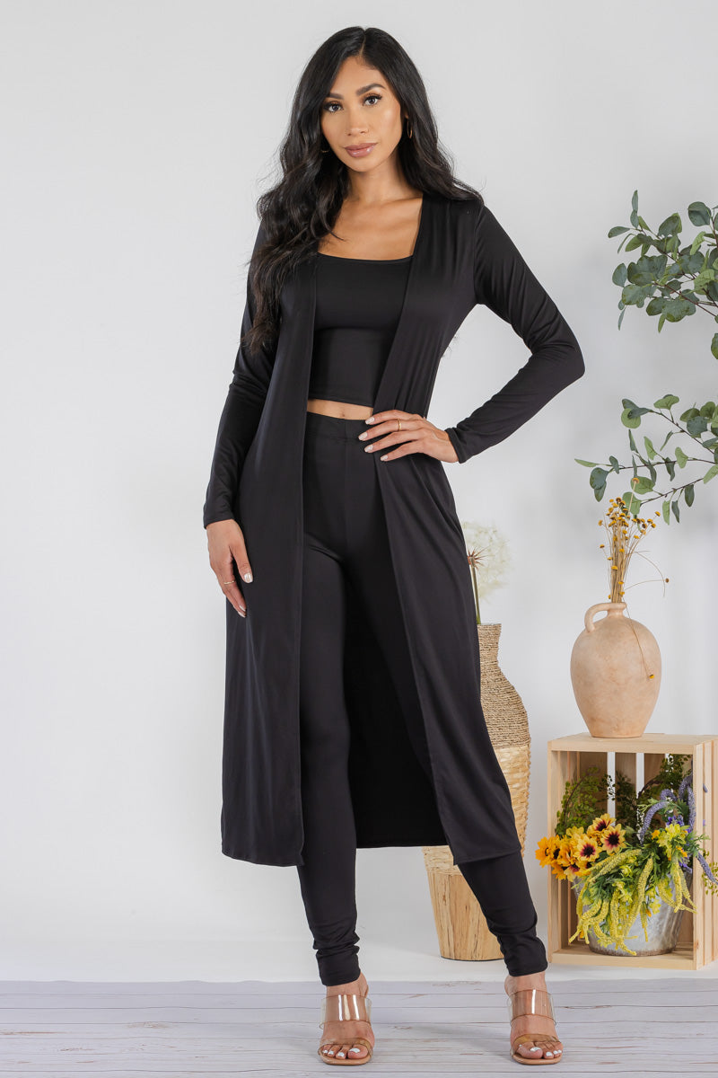 HH624R1-SOLID - 3 PC PANT AND DUSTER SET