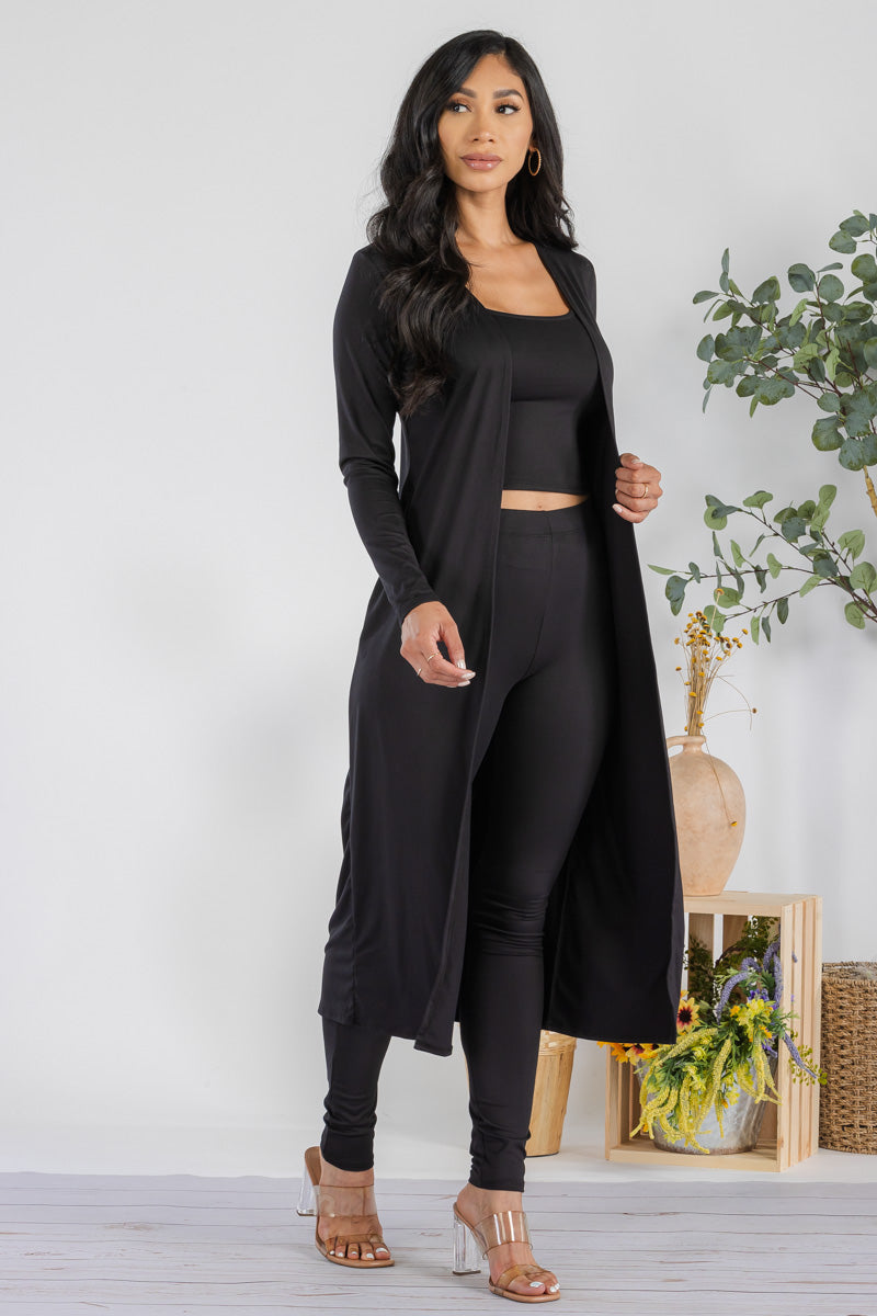 HH624X-SOLID - 3 PC PANT AND DUSTER SET