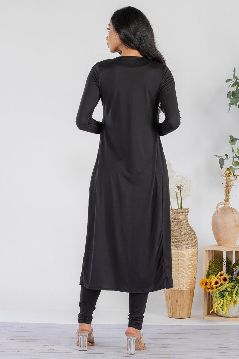 HH624X-SOLID - 3 PC PANT AND DUSTER SET