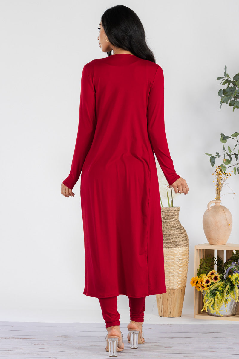 HH624X-SOLID - 3 PC PANT AND DUSTER SET