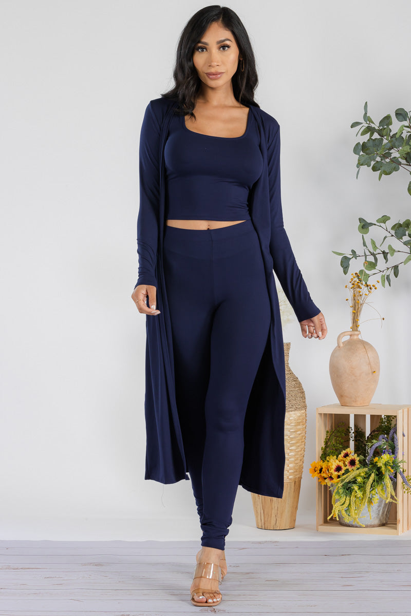 HH624X-SOLID - 3 PC PANT AND DUSTER SET