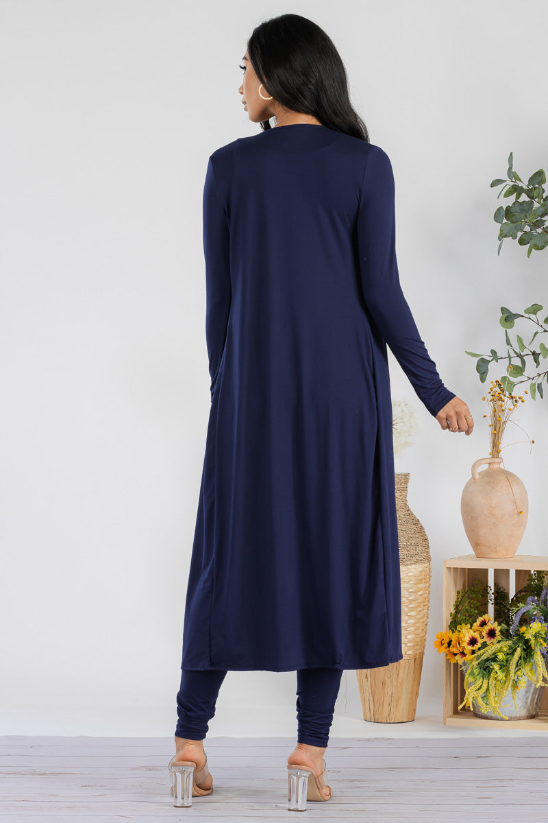 HH624X-SOLID - 3 PC PANT AND DUSTER SET