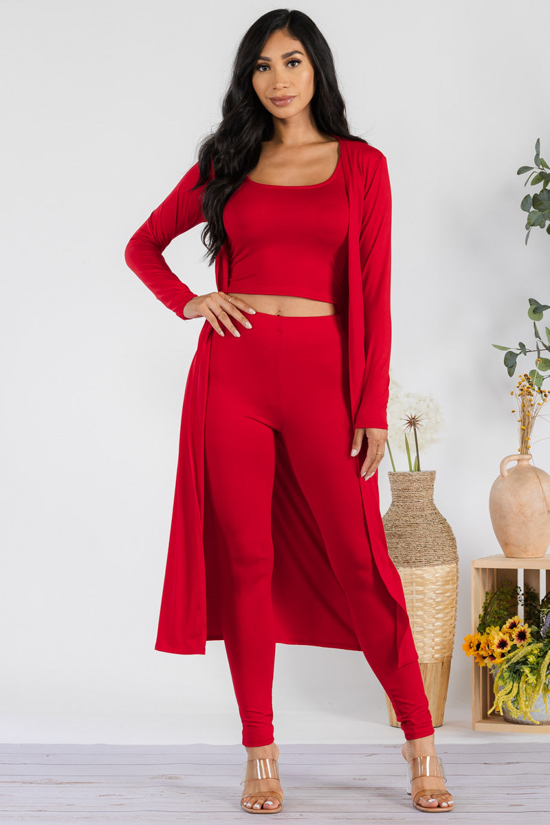 HH624X-SOLID - 3 PC PANT AND DUSTER SET