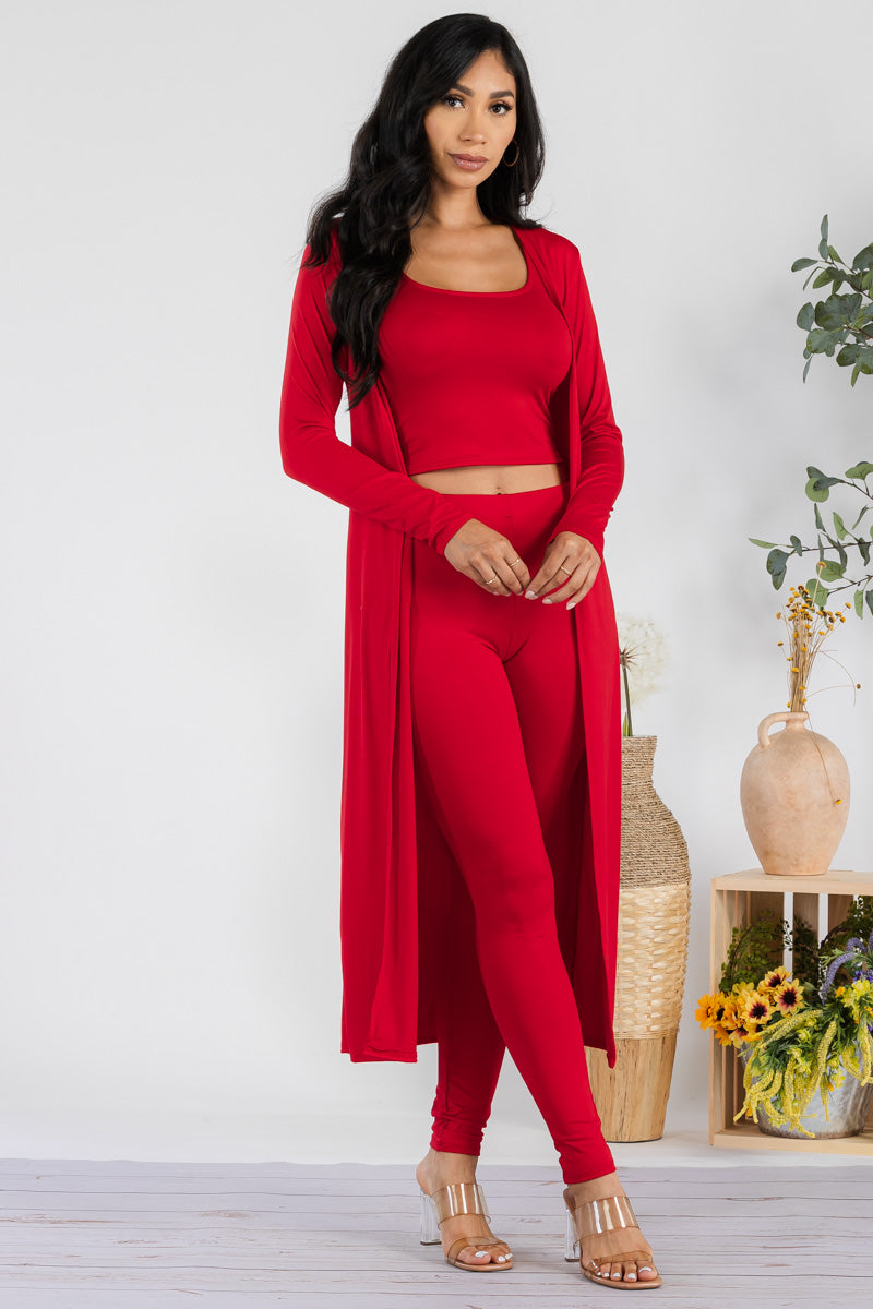 HH624X-SOLID - 3 PC PANT AND DUSTER SET
