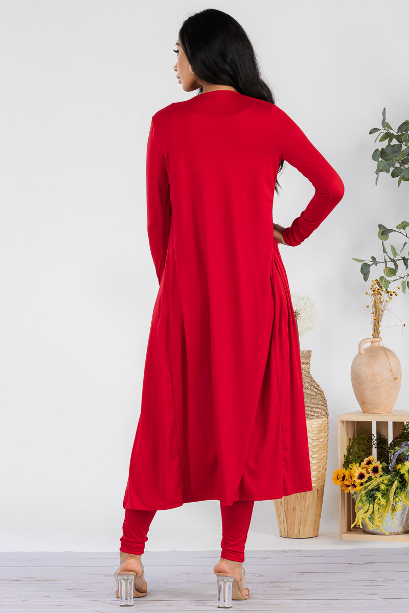HH624X-SOLID - 3 PC PANT AND DUSTER SET