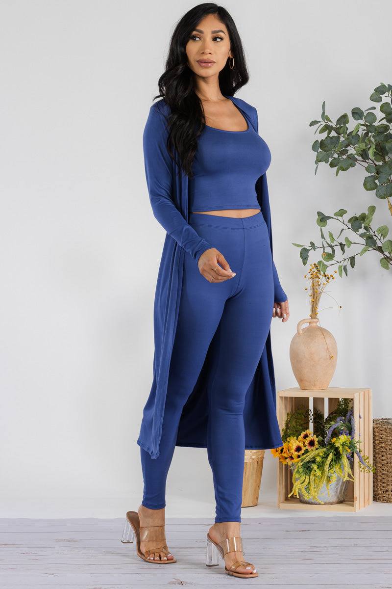 HH624X-SOLID - 3 PC PANT AND DUSTER SET