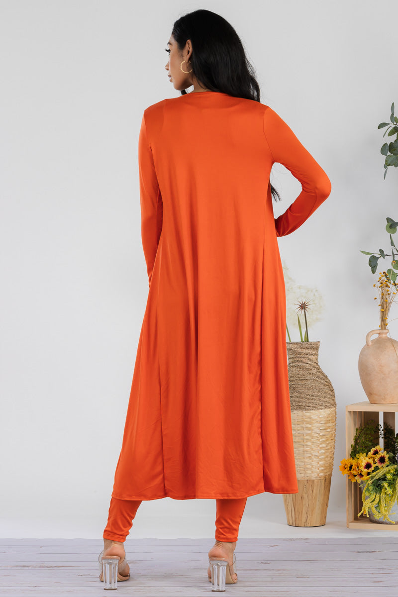 HH624X-SOLID - 3 PC PANT AND DUSTER SET