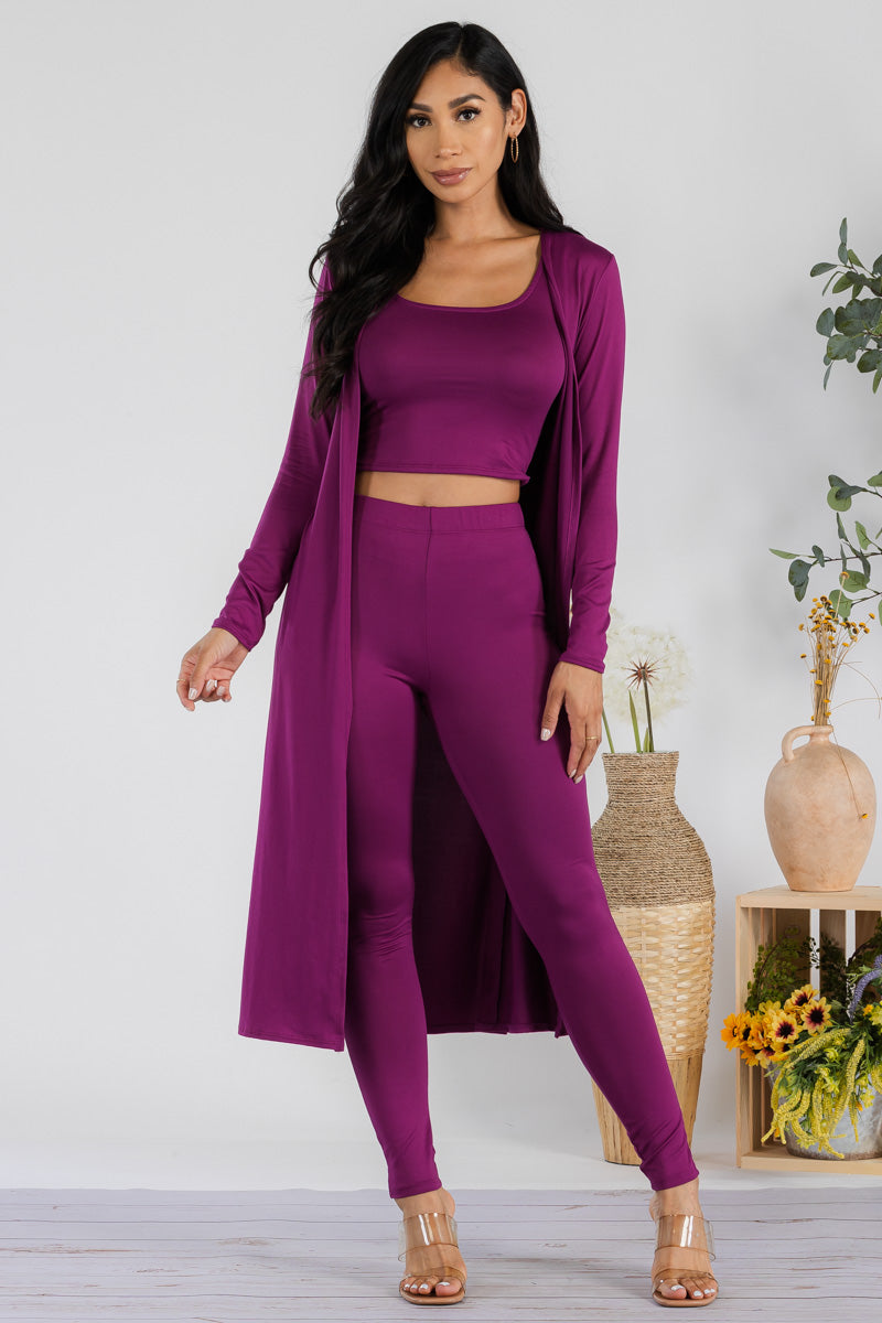 HH624X-SOLID - 3 PC PANT AND DUSTER SET