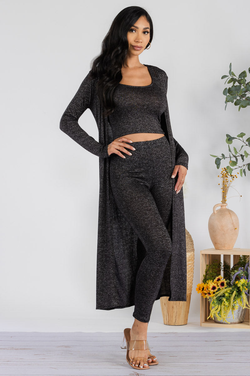HH624R1-HEATHER - 3 PC PANT AND DUSTER SET