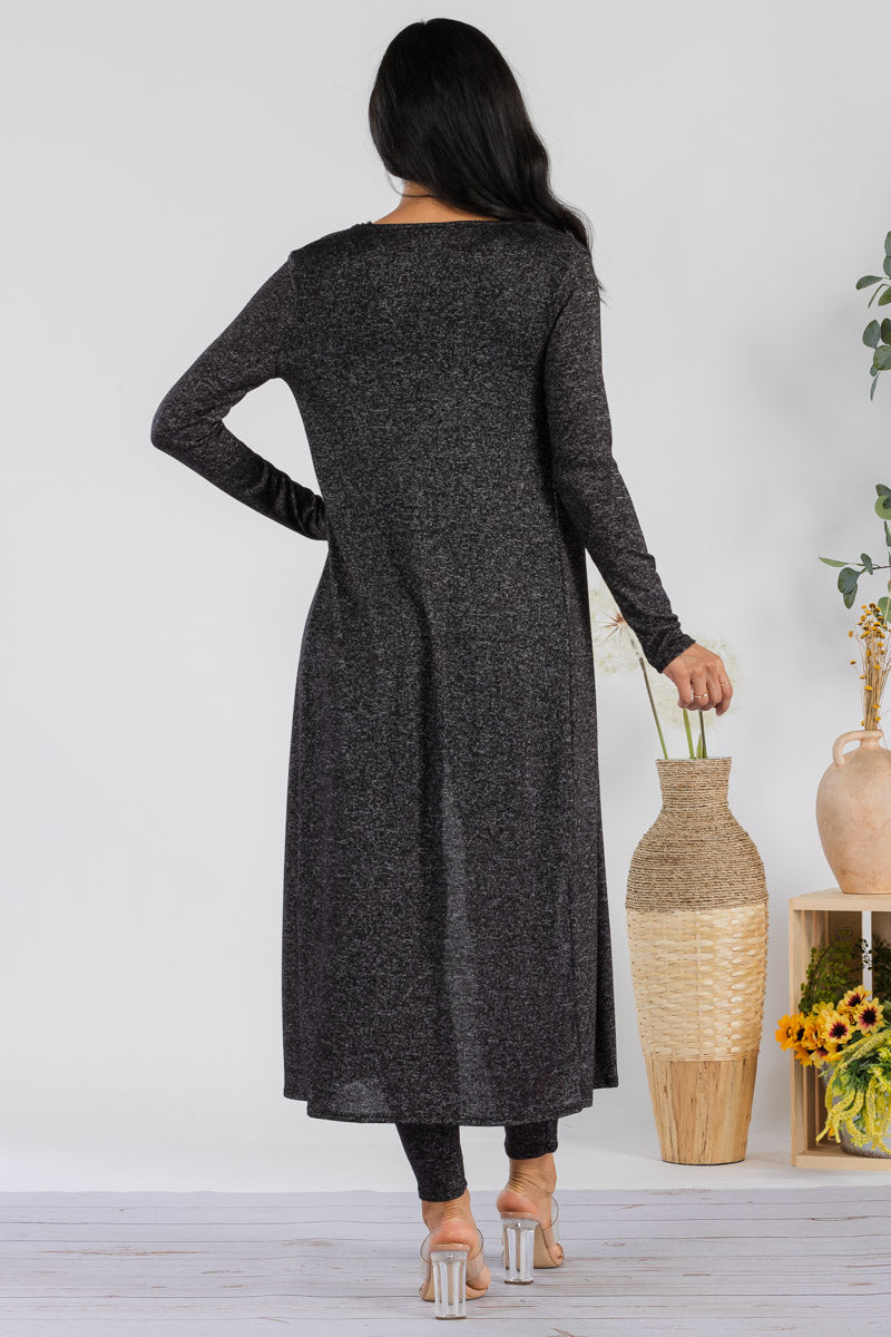 HH624R1-HEATHER - 3 PC PANT AND DUSTER SET