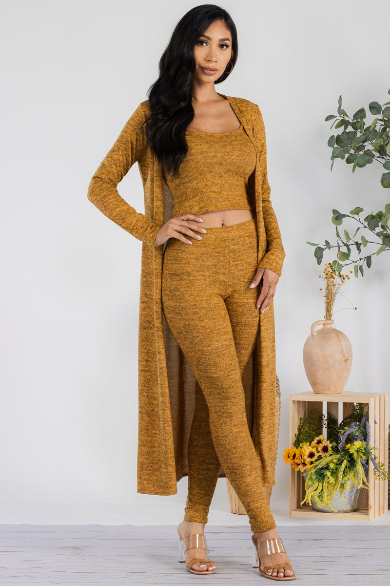 HH624R1-HEATHER - 3 PC PANT AND DUSTER SET