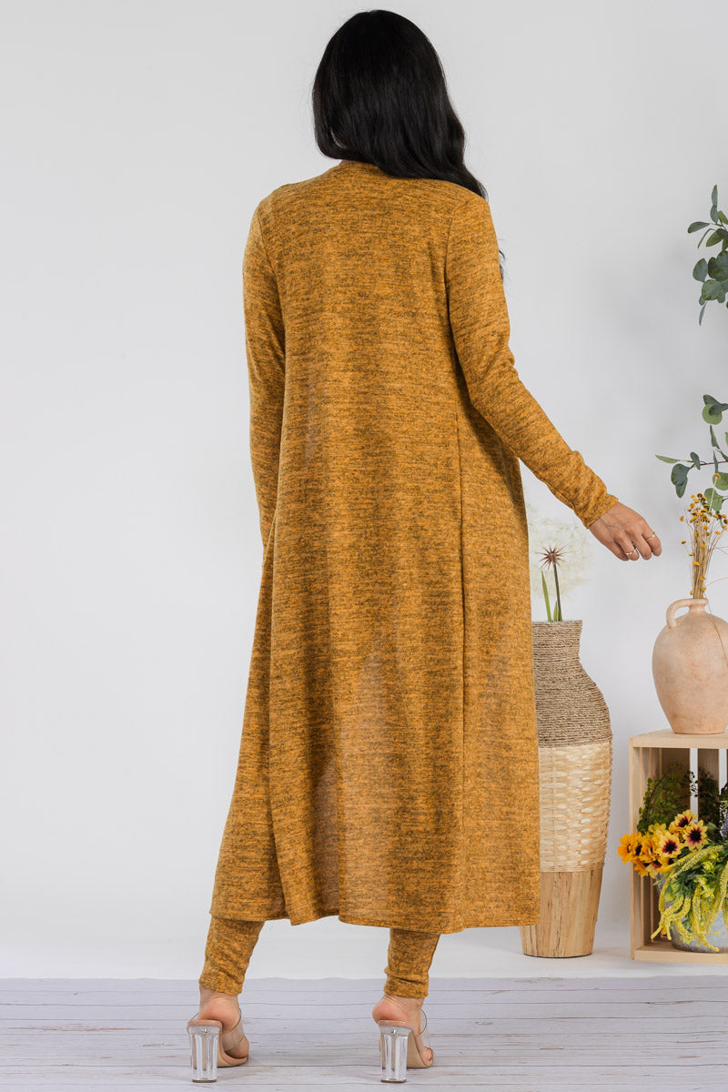HH624R1-HEATHER - 3 PC PANT AND DUSTER SET