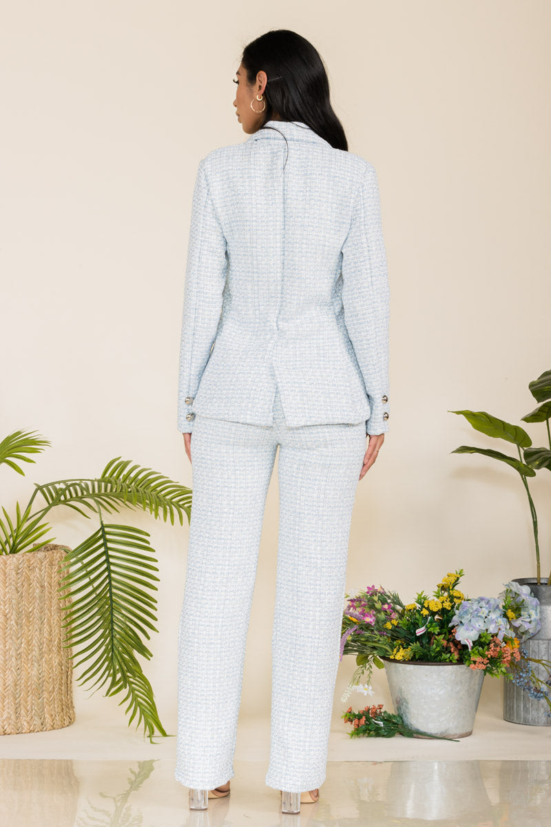 HH748R-SOLID - 2PC BLAZER AND PANT SET