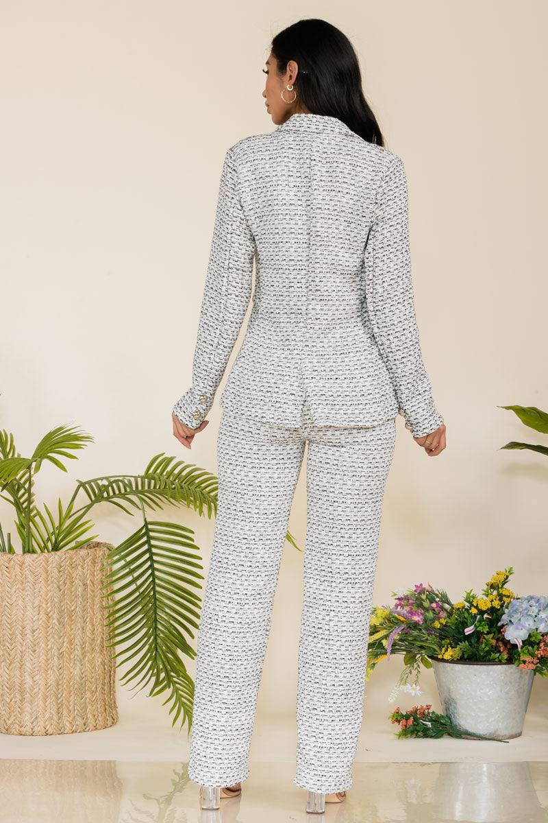 HH748R-SOLID - 2PC BLAZER AND PANT SET