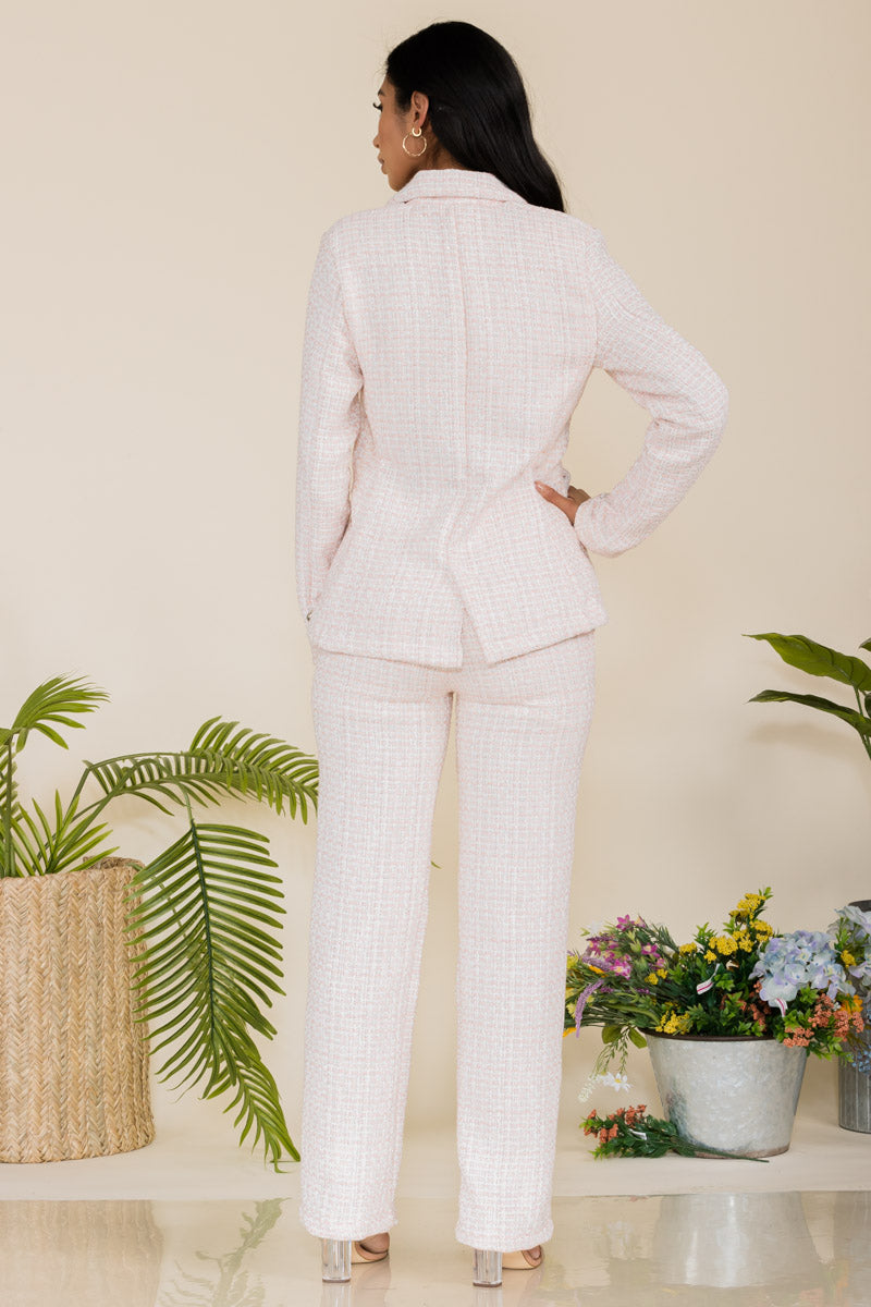 HH748R-SOLID - 2PC BLAZER AND PANT SET