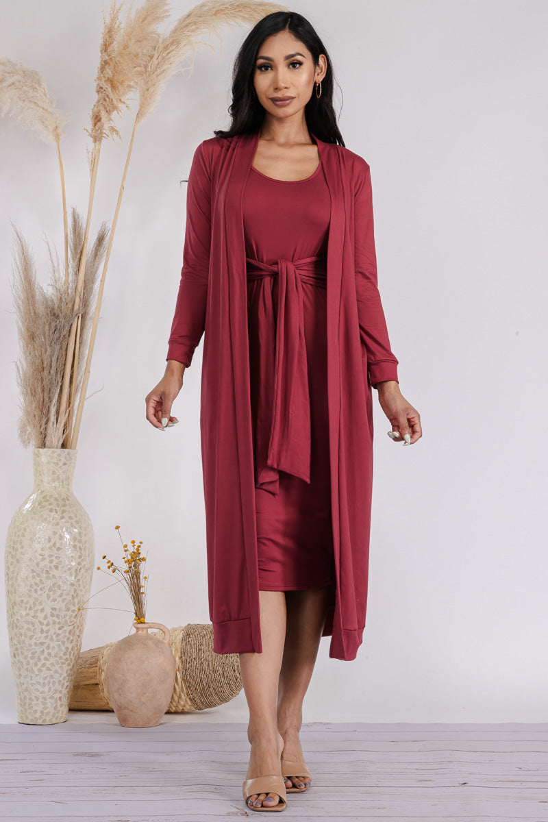 HH657X-SL-NEW - 2PC CARDIGAN AND DRESS SET