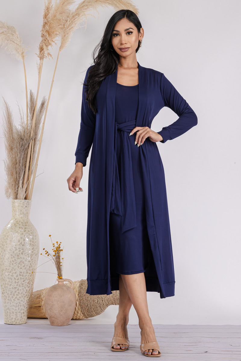 HH657X-SL-NEW - 2PC CARDIGAN AND DRESS SET