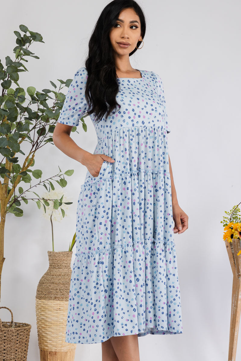 JR778R-COFFEEBEAN - Drop Waist Midi Dress