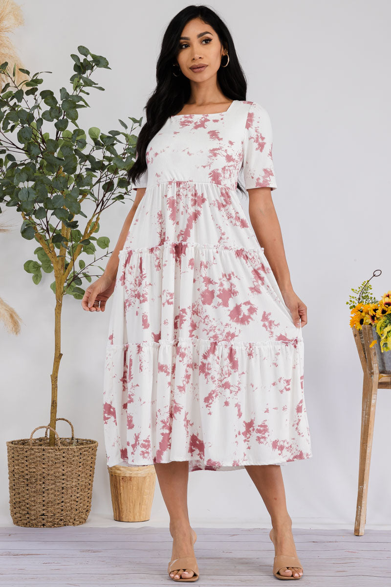 JR778X-PAINT - Drop Waist Midi Dress