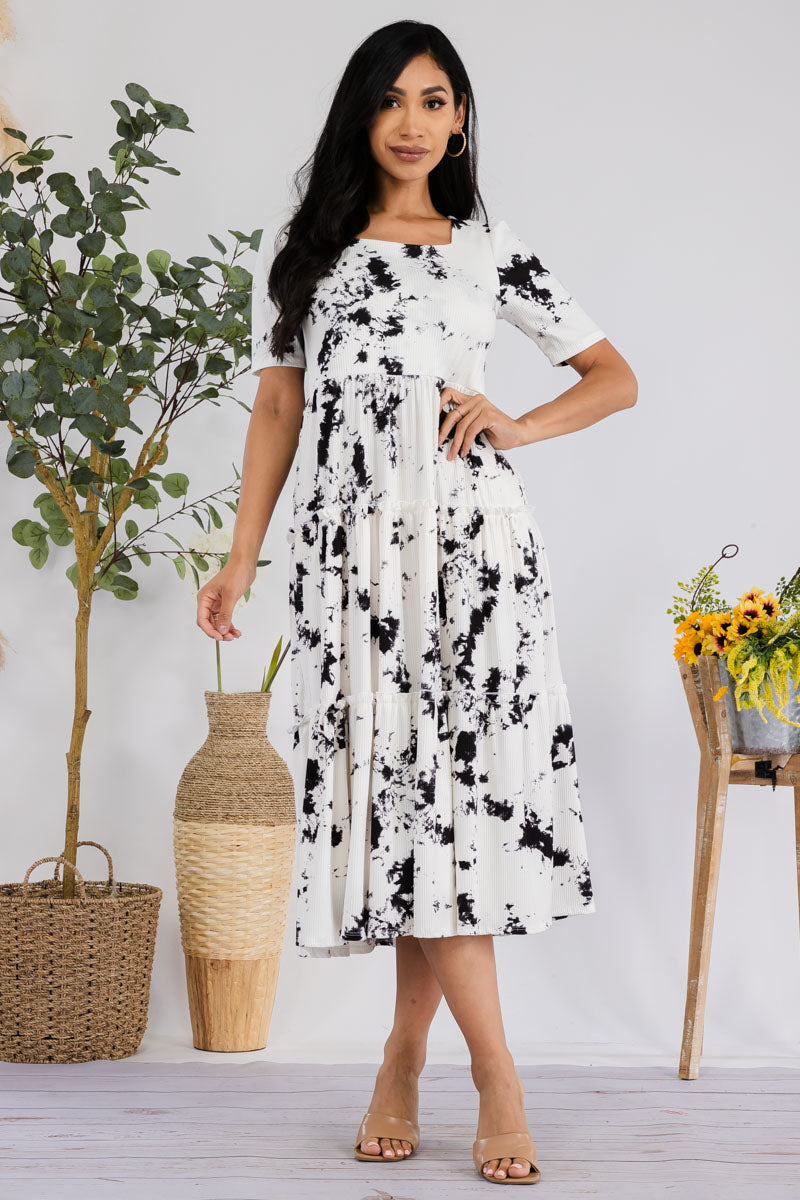 JR778X-PAINT - Drop Waist Midi Dress