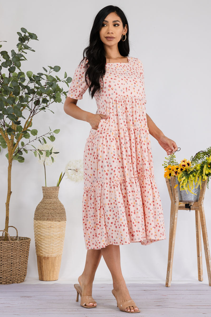 JR778R-COFFEEBEAN - Drop Waist Midi Dress