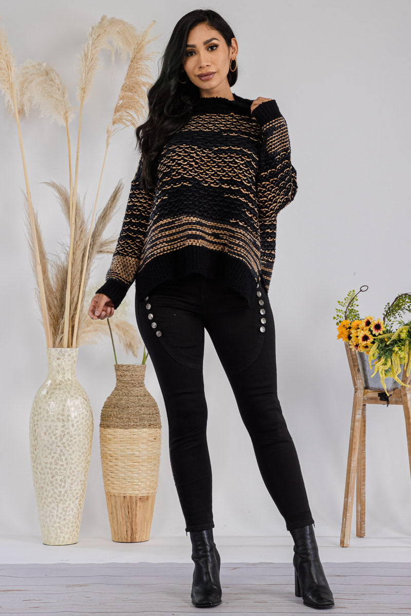 ITM7639 - Striped Speckled Sweater