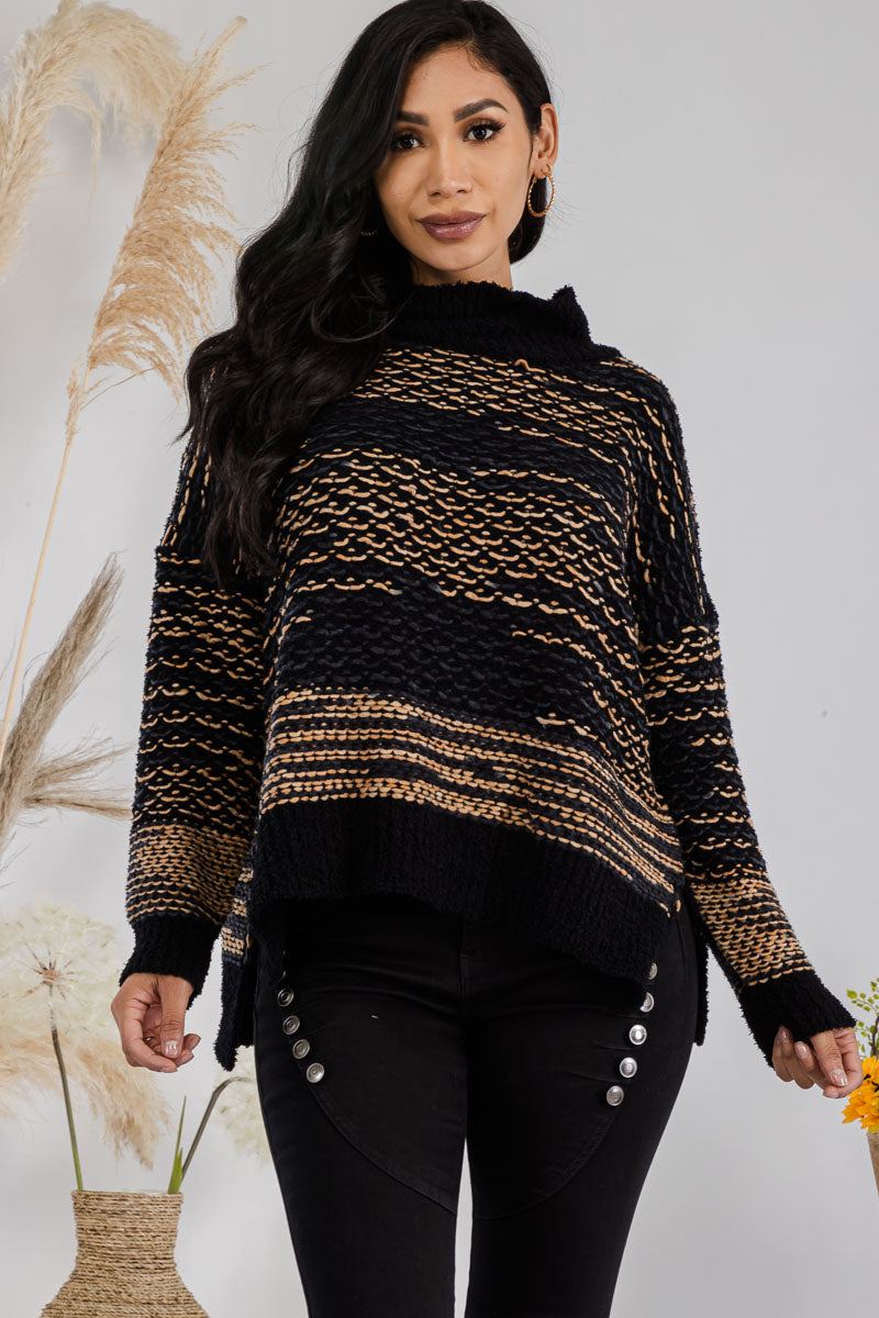 ITM7639 - Striped Speckled Sweater