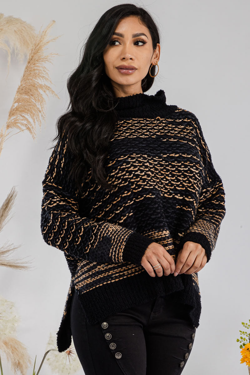 ITM7639 - Striped Speckled Sweater