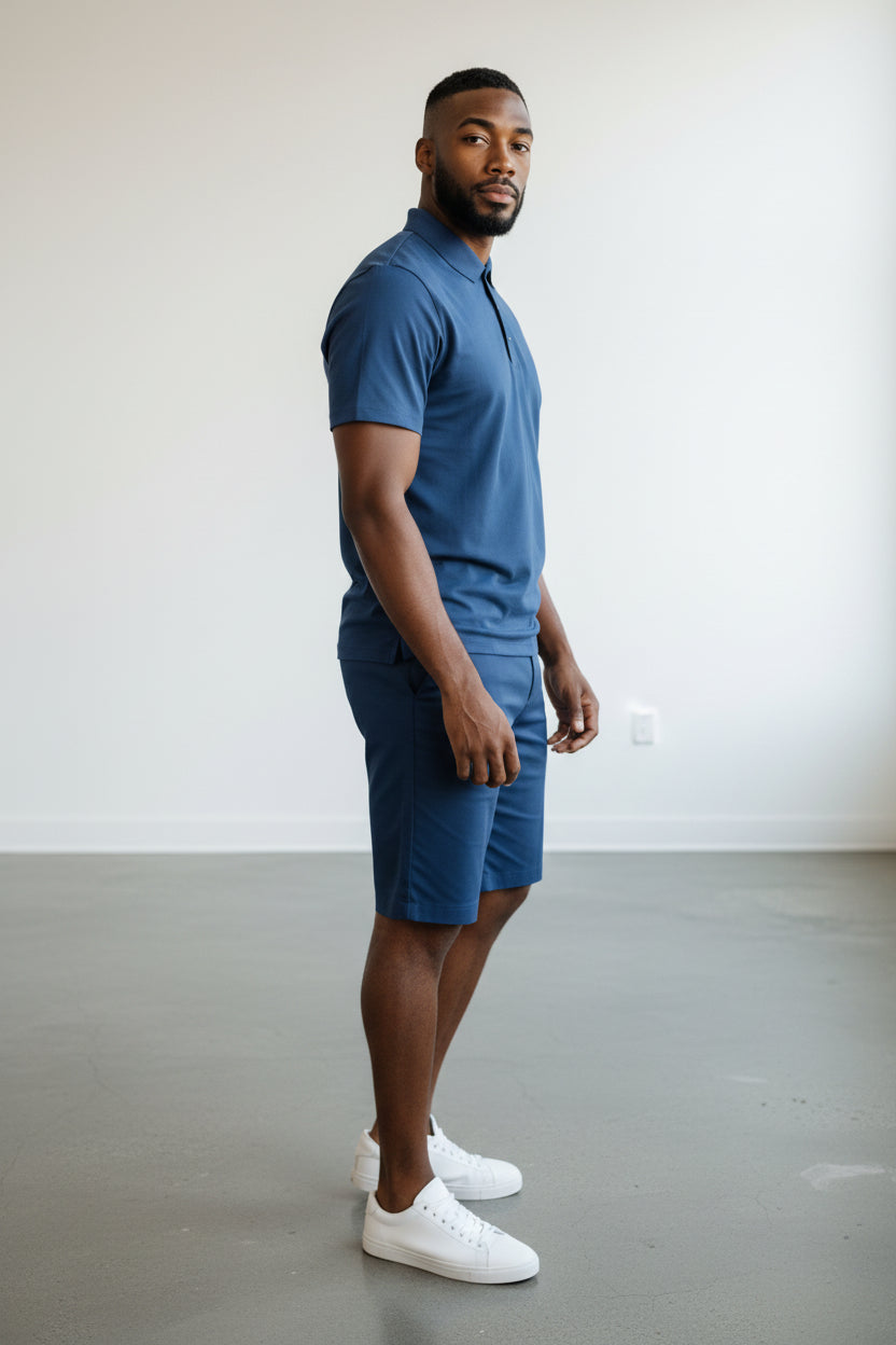 2551-R Men's Polo Shirt & Shorts Set