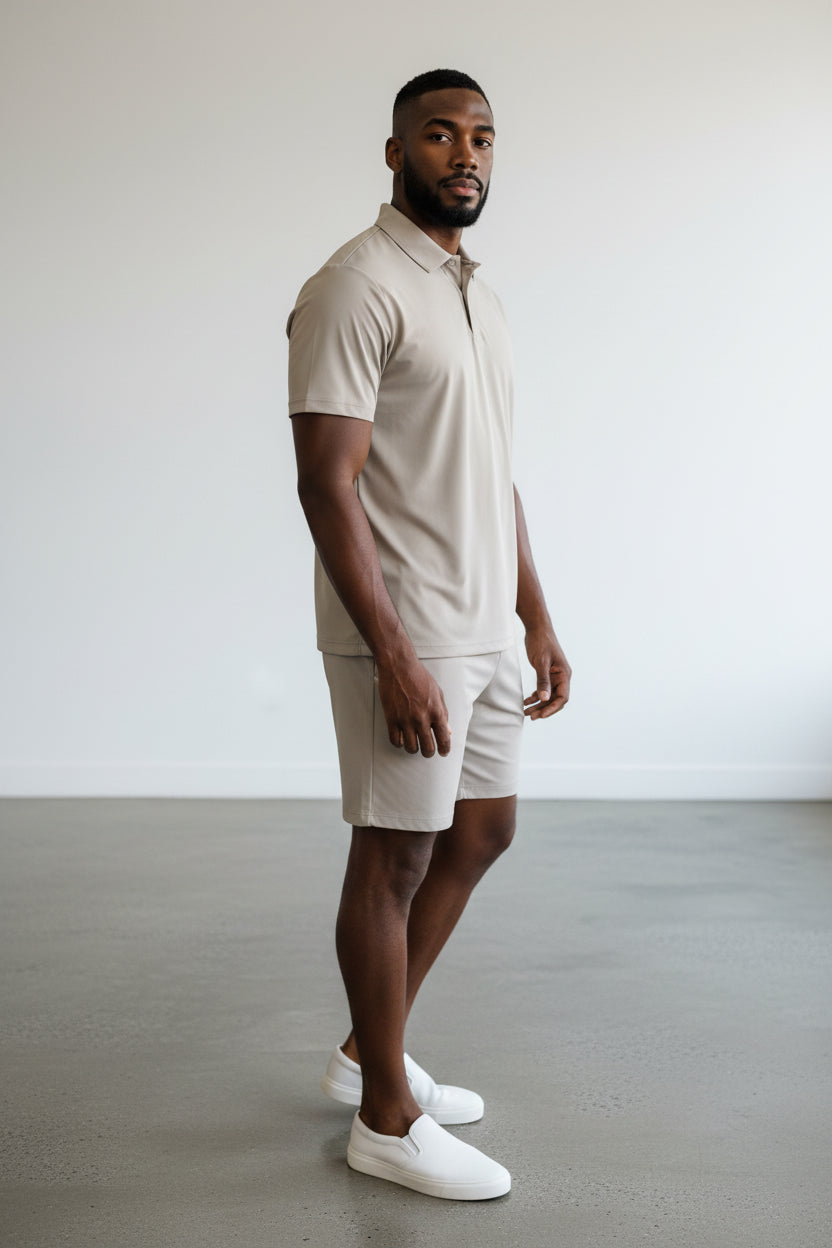 2551-R Men's Polo Shirt & Shorts Set