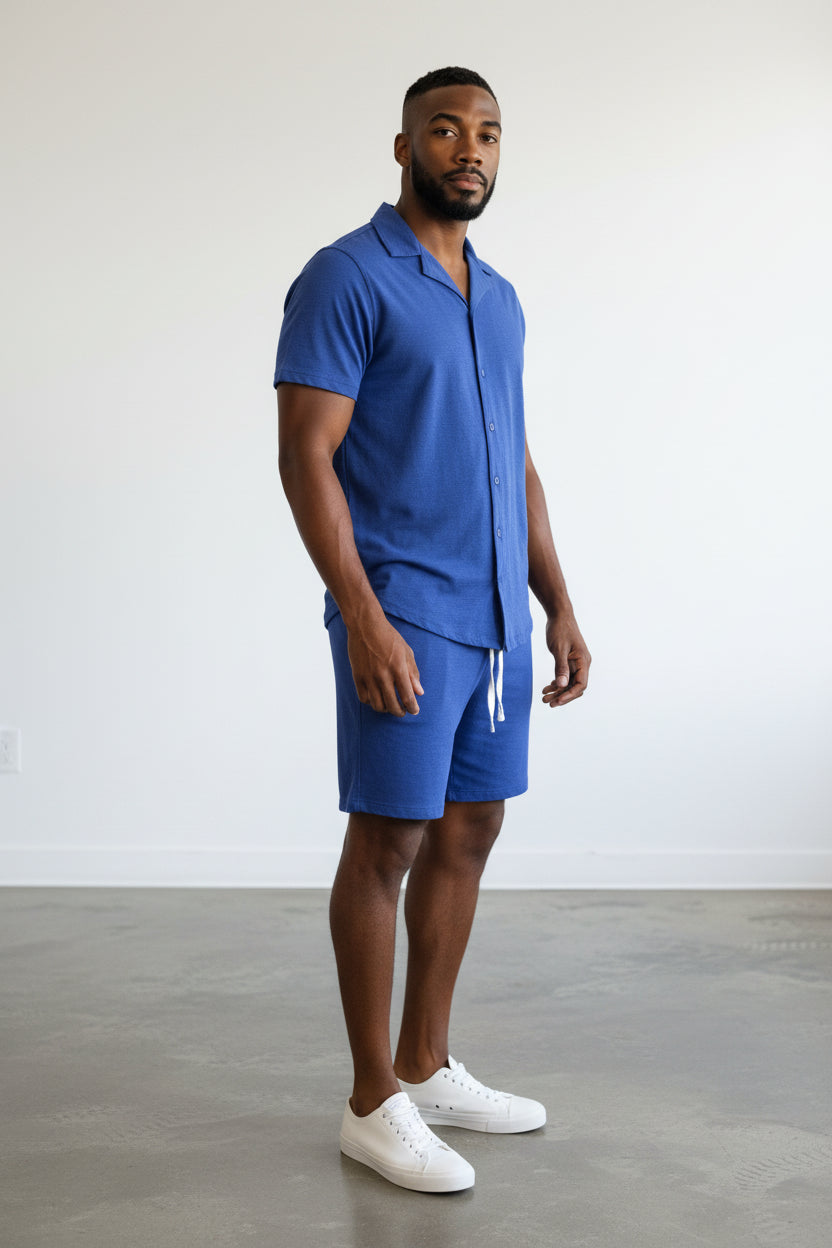 2542-R Men's Short Sleeve Shirt & Shorts Set