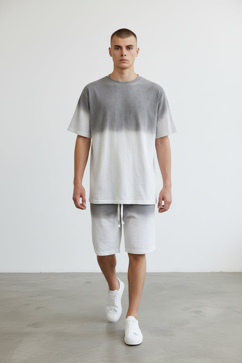 2541X Plus Size Unisex Gradient Lounge Set - T-Shirt & Shorts