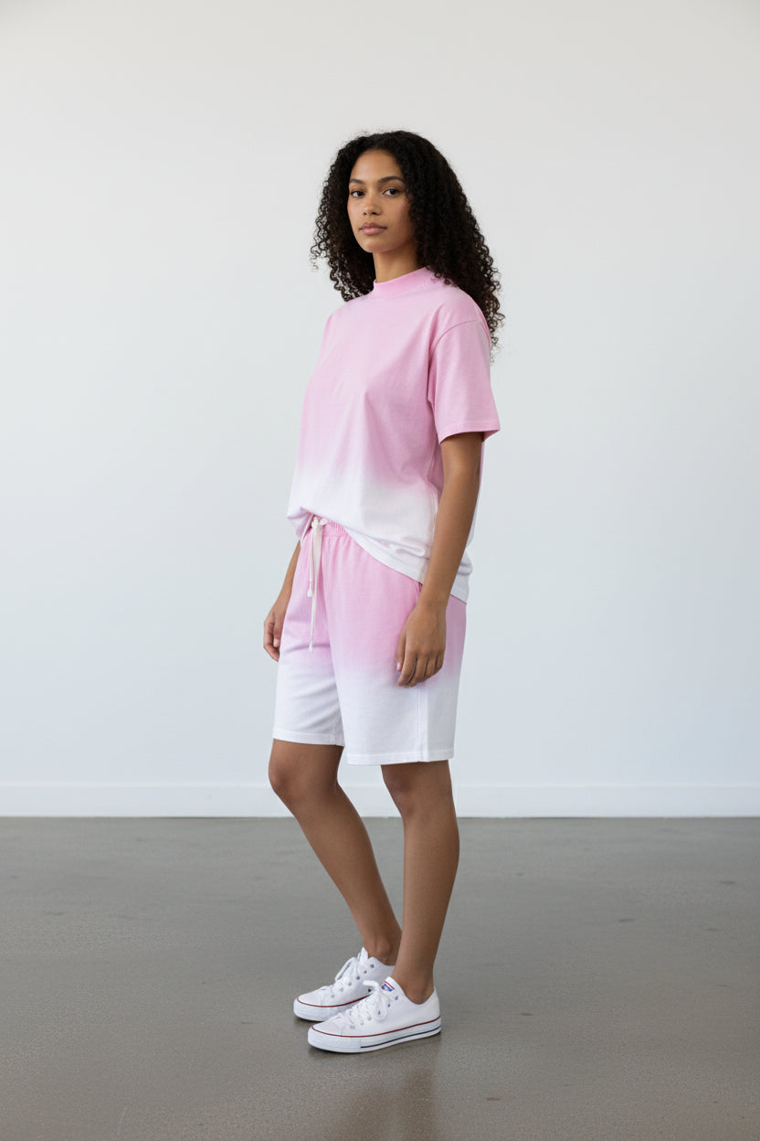 2541X Plus Size Unisex Gradient Lounge Set - T-Shirt & Shorts