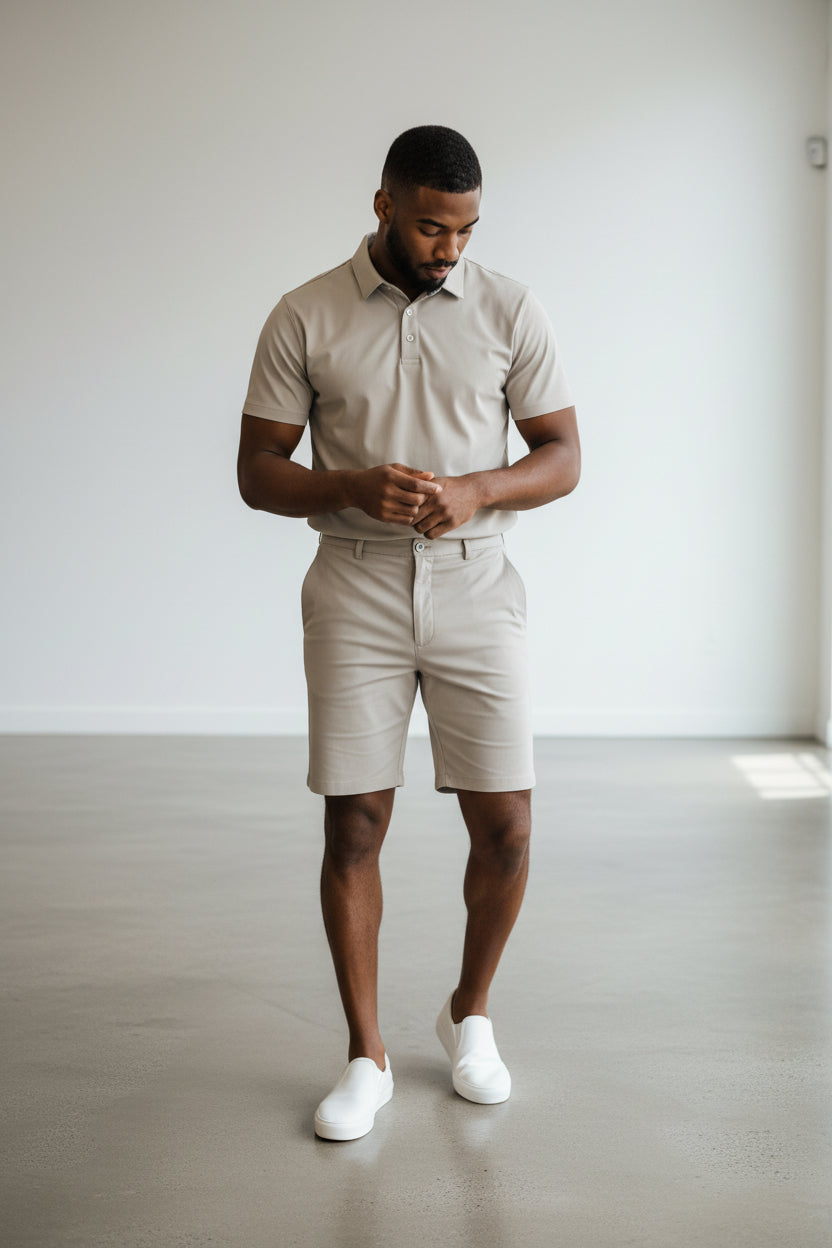 2551-R Men's Polo Shirt & Shorts Set