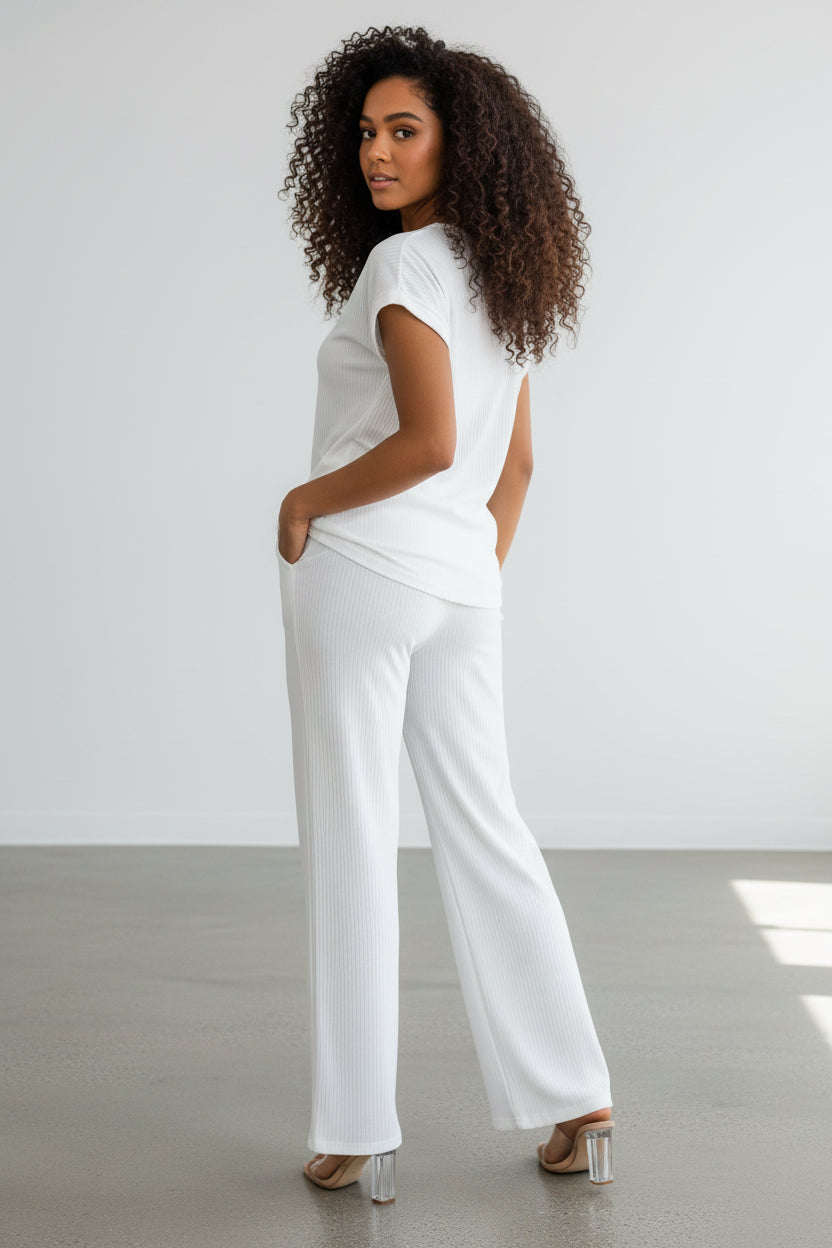 S25651-R Ribbed Relaxed Two Piece Set