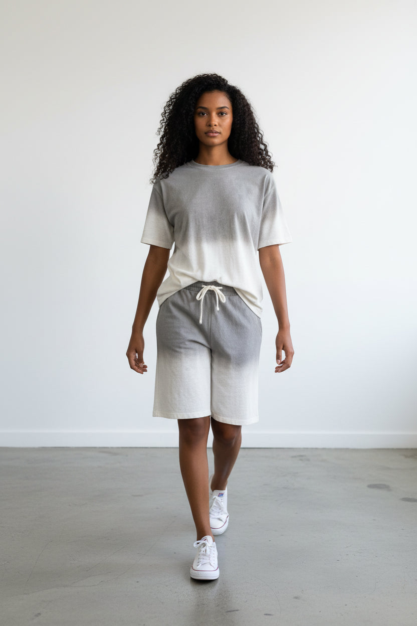 2541X Plus Size Unisex Gradient Lounge Set - T-Shirt & Shorts