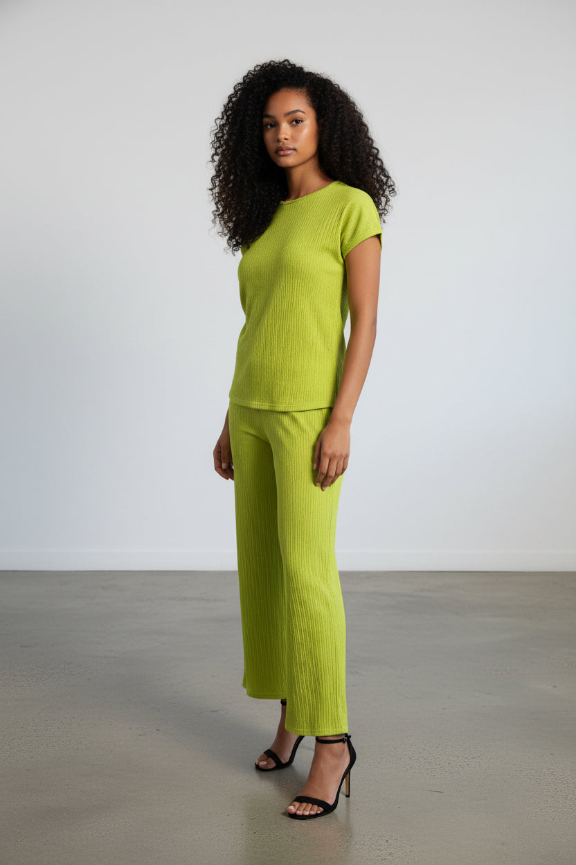 S25651-R Ribbed Relaxed Two Piece Set