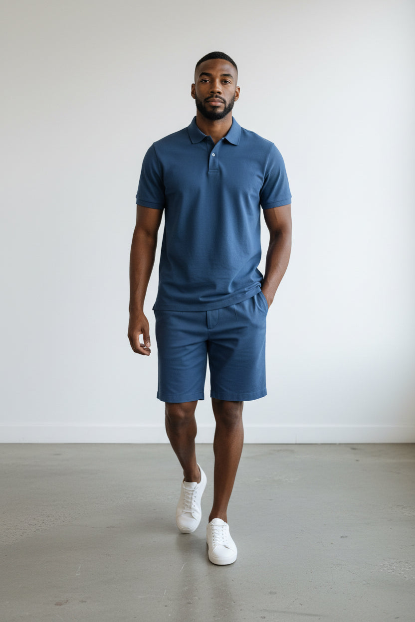 2551-R Men's Polo Shirt & Shorts Set