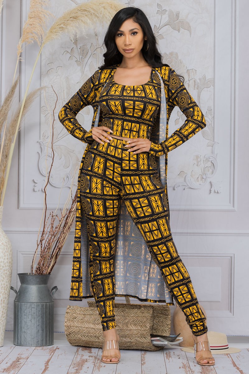 HH624X-GEO - 3 PC PANT AND DUSTER SET