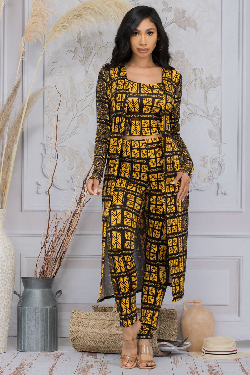 HH624R-GEO - 3 PC PANT AND DUSTER SET