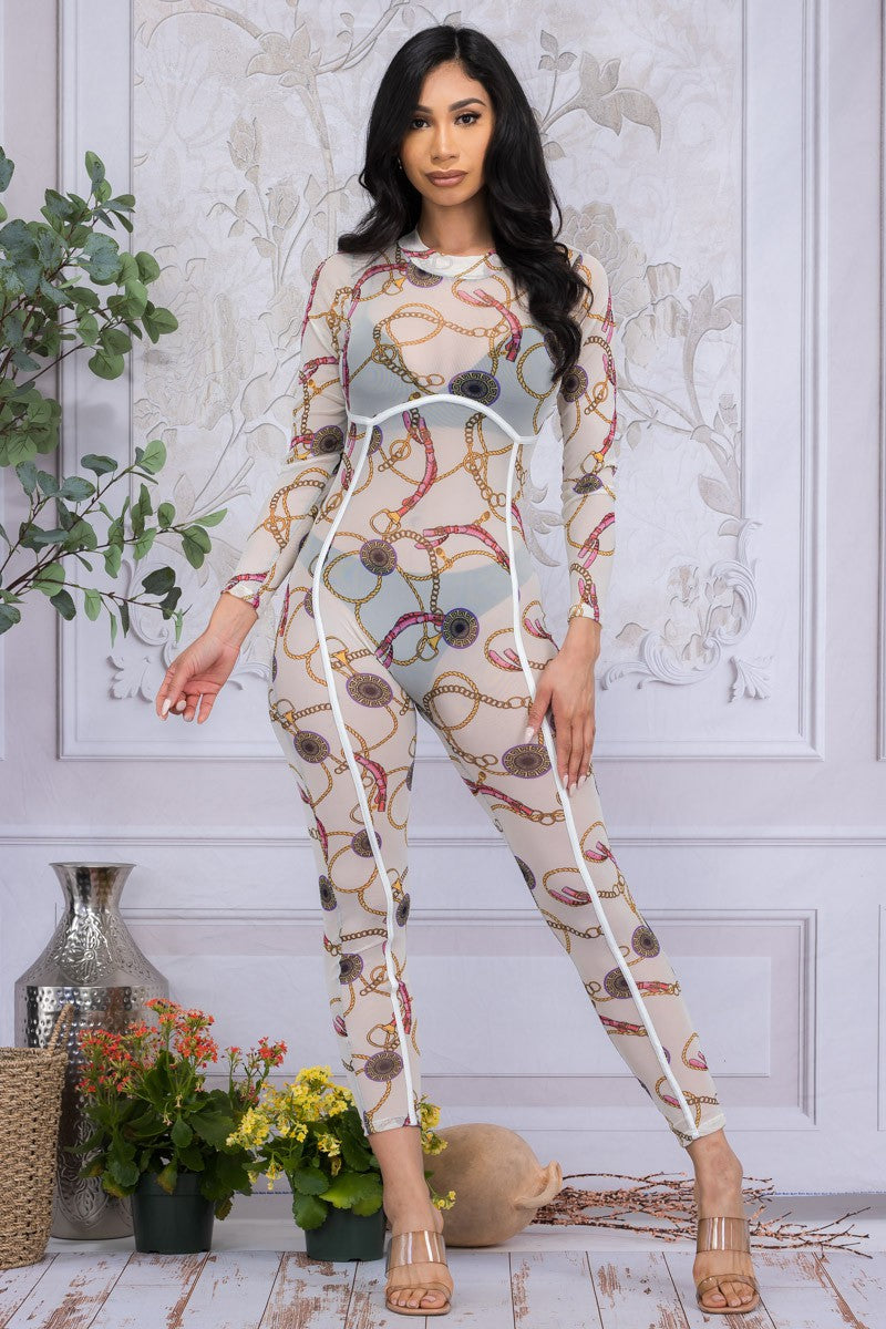 HH642X-MED - MESH LONG SLEEVE CATSUIT