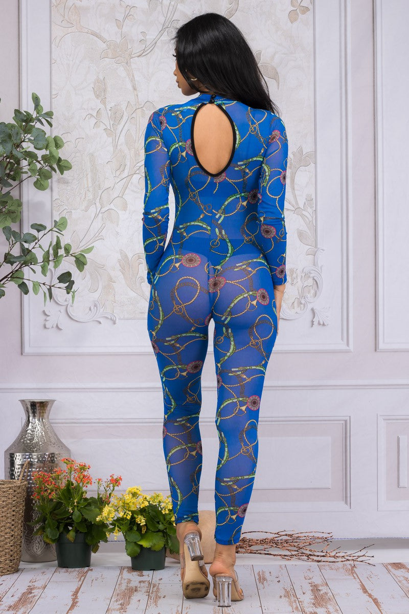 HH642X-MED - MESH LONG SLEEVE CATSUIT