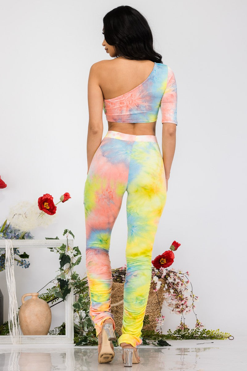 AST-10529 - TIE DYE 2PC TOP AND PANT SET