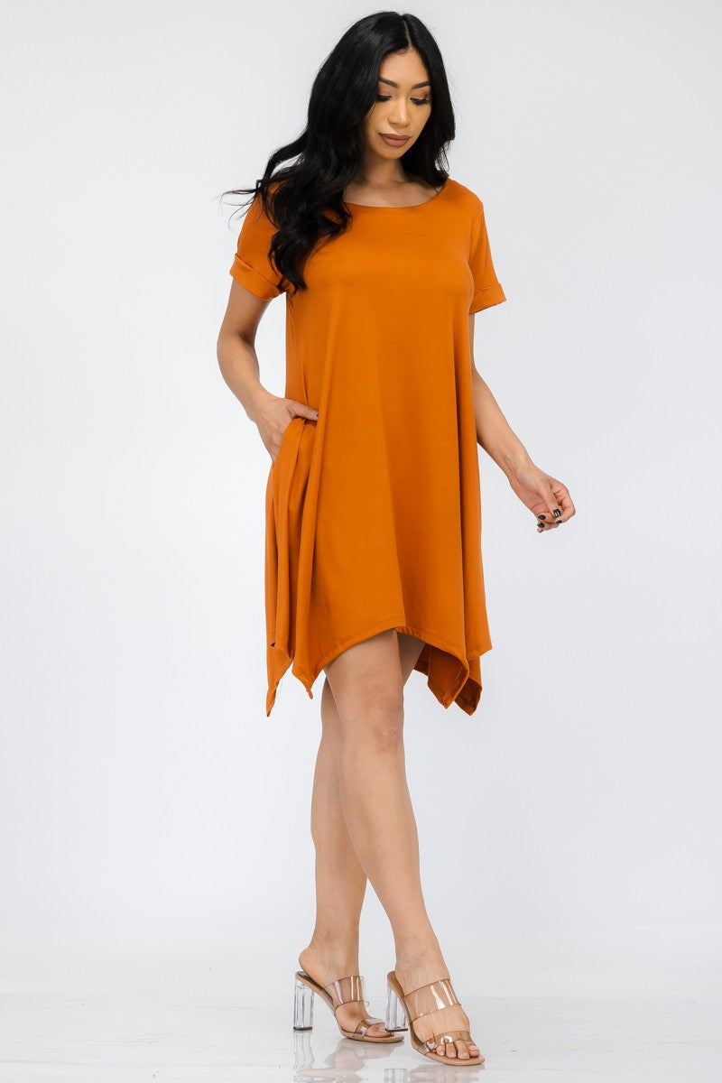 HH661X-SOL - TUNIC HANDKERCHIEF DRESS