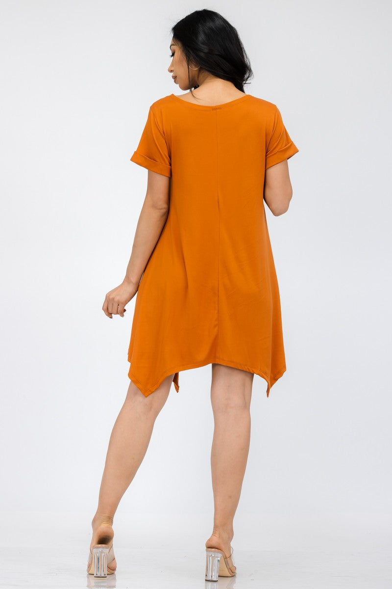 HH661X-SOL - TUNIC HANDKERCHIEF DRESS